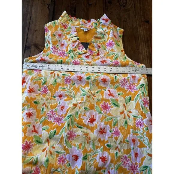 Crown And Ivy Shift Dress Size Medium Floral Sleeveless NWT Beach Costal Resort - Picture 8 of 11